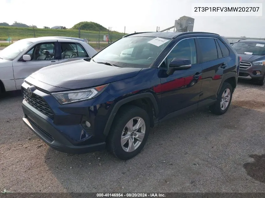 2021 Toyota Rav4 Xle/Xle Premium VIN: 2T3P1RFV3MW202707 Lot: 40146954