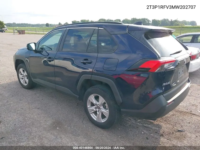 2021 Toyota Rav4 Xle/Xle Premium VIN: 2T3P1RFV3MW202707 Lot: 40146954