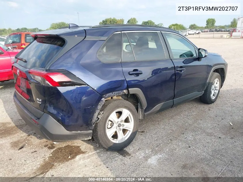 2021 Toyota Rav4 Xle/Xle Premium VIN: 2T3P1RFV3MW202707 Lot: 40146954