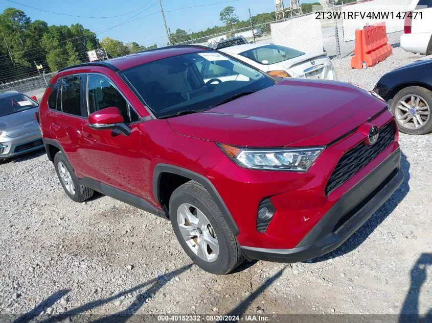 2021 Toyota Rav4 Xle/Xle Premium VIN: 2T3W1RFV4MW147471 Lot: 40152332