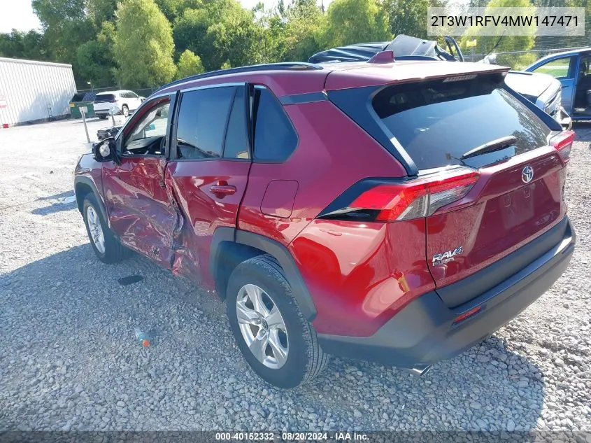 2021 Toyota Rav4 Xle/Xle Premium VIN: 2T3W1RFV4MW147471 Lot: 40152332