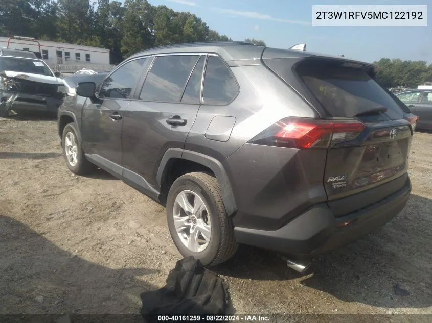 2021 Toyota Rav4 Xle VIN: 2T3W1RFV5MC122192 Lot: 40161259