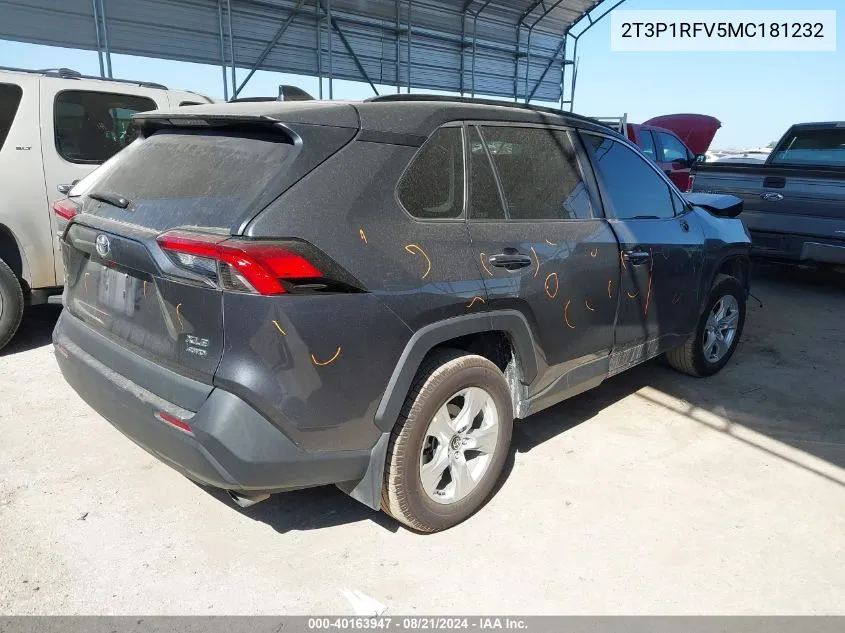 2021 Toyota Rav4 Xle/Xle Premium VIN: 2T3P1RFV5MC181232 Lot: 40163947