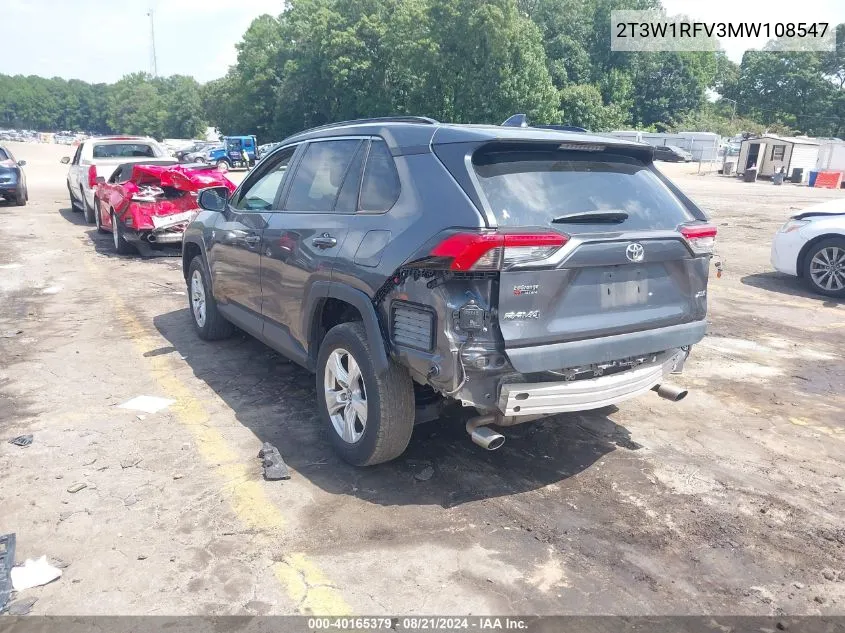 2021 Toyota Rav4 Xle VIN: 2T3W1RFV3MW108547 Lot: 40165379