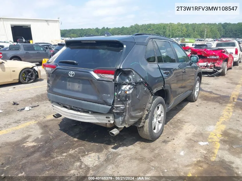 2021 Toyota Rav4 Xle VIN: 2T3W1RFV3MW108547 Lot: 40165379