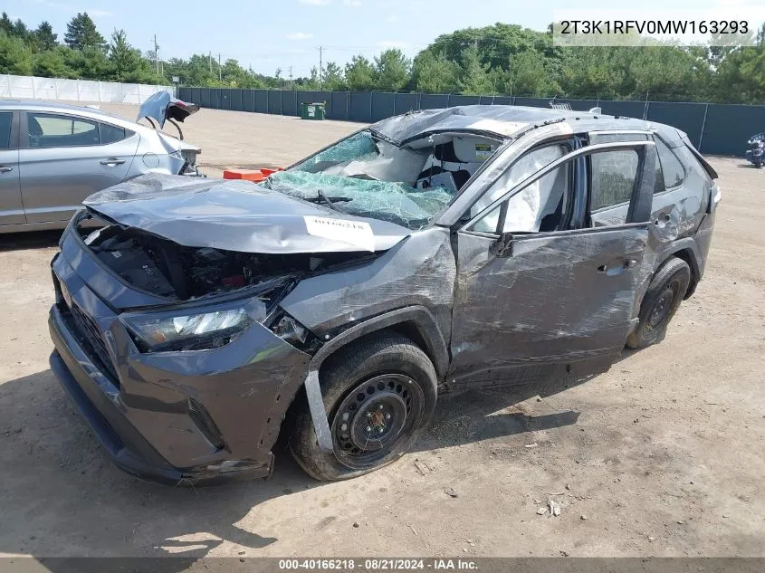 2021 Toyota Rav4 Le VIN: 2T3K1RFV0MW163293 Lot: 40166218