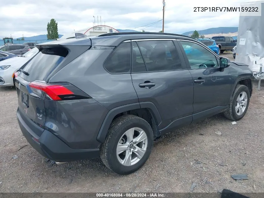 2021 Toyota Rav4 Xle VIN: 2T3P1RFV7MW159232 Lot: 40168084