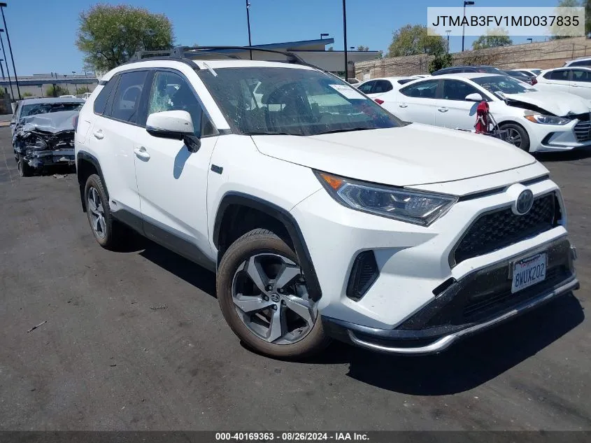 2021 Toyota Rav4 Prime Se VIN: JTMAB3FV1MD037835 Lot: 40169363