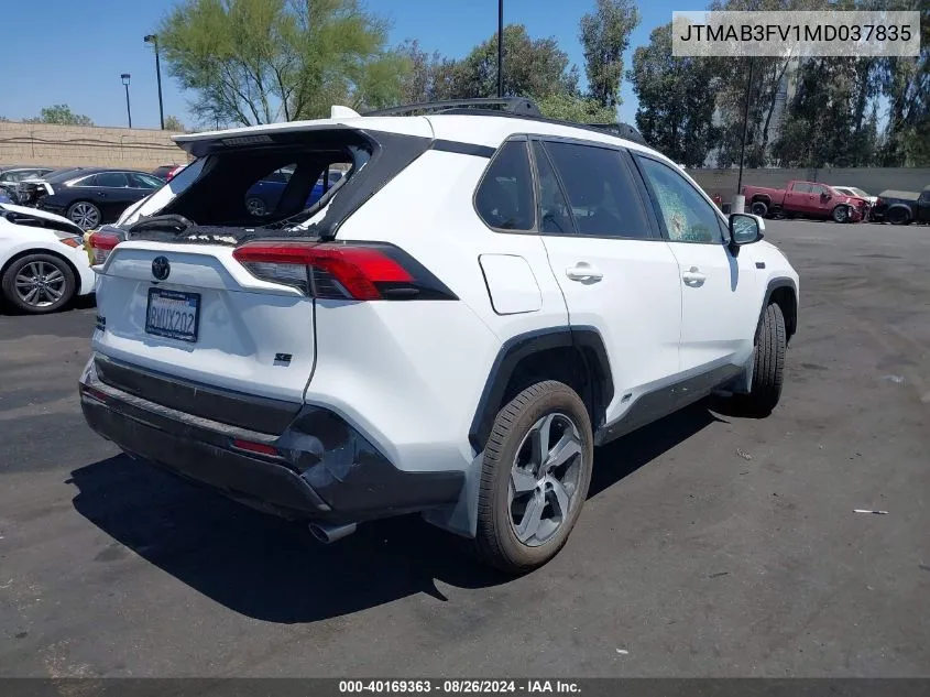 2021 Toyota Rav4 Prime Se VIN: JTMAB3FV1MD037835 Lot: 40169363