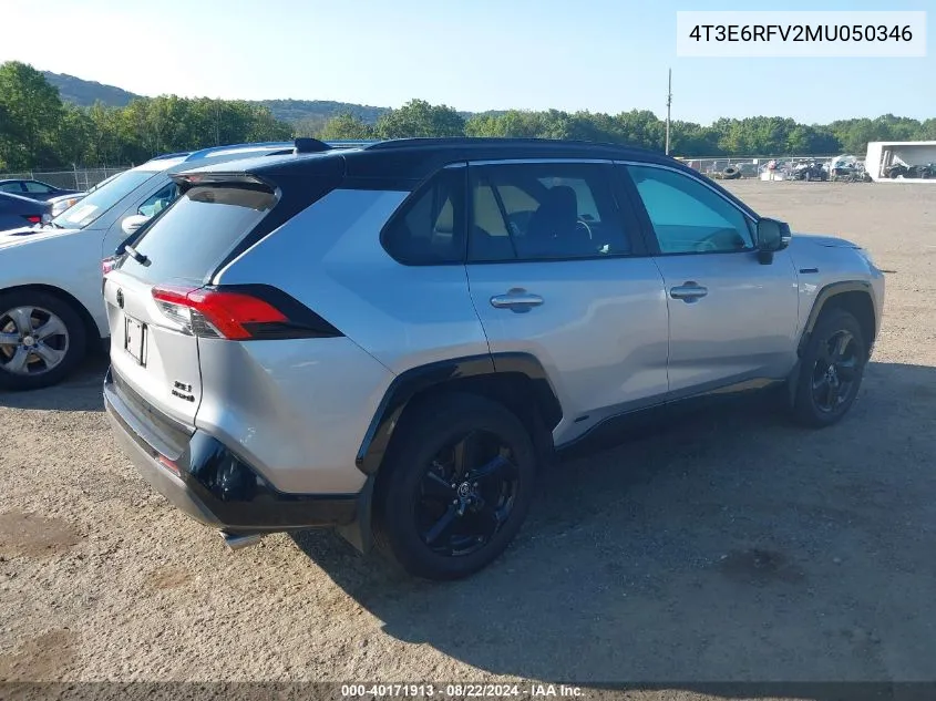 2021 Toyota Rav4 Hybrid Xse VIN: 4T3E6RFV2MU050346 Lot: 40171913