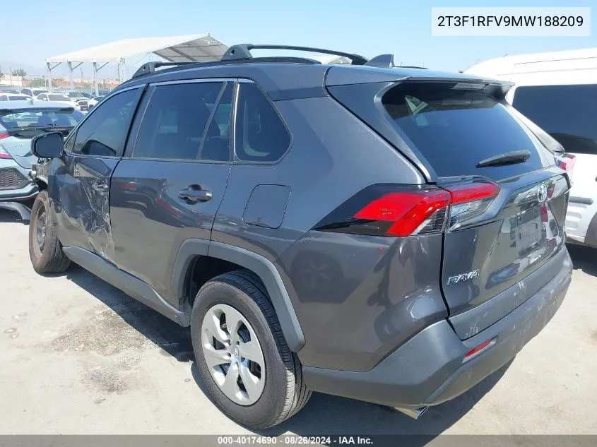 2T3F1RFV9MW188209 2021 Toyota Rav4 Le