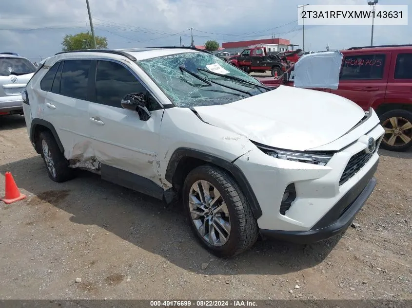 2021 Toyota Rav4 Xle Premium VIN: 2T3A1RFVXMW143631 Lot: 40176699