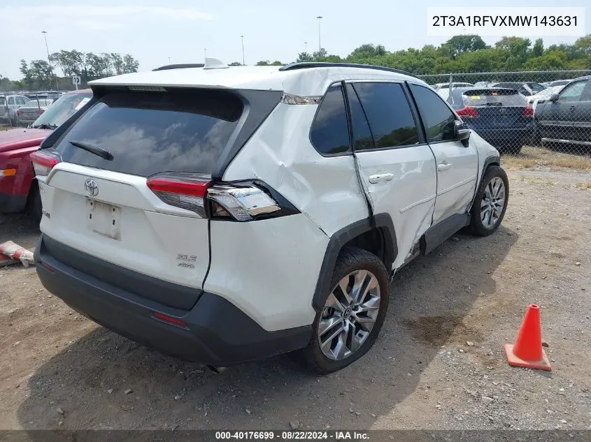 2021 Toyota Rav4 Xle Premium VIN: 2T3A1RFVXMW143631 Lot: 40176699