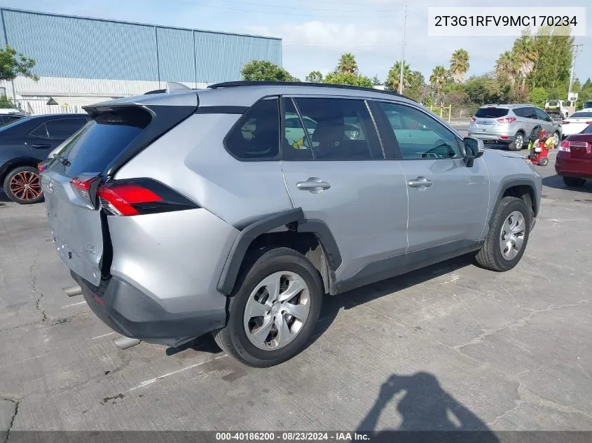 2021 Toyota Rav4 Le VIN: 2T3G1RFV9MC170234 Lot: 40186200