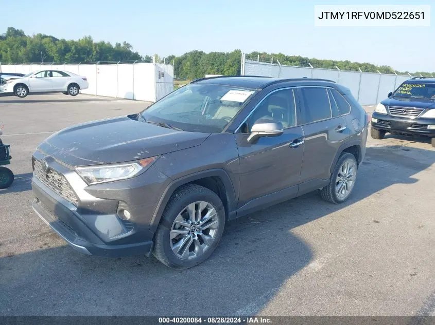 JTMY1RFV0MD522651 2021 Toyota Rav4 Limited