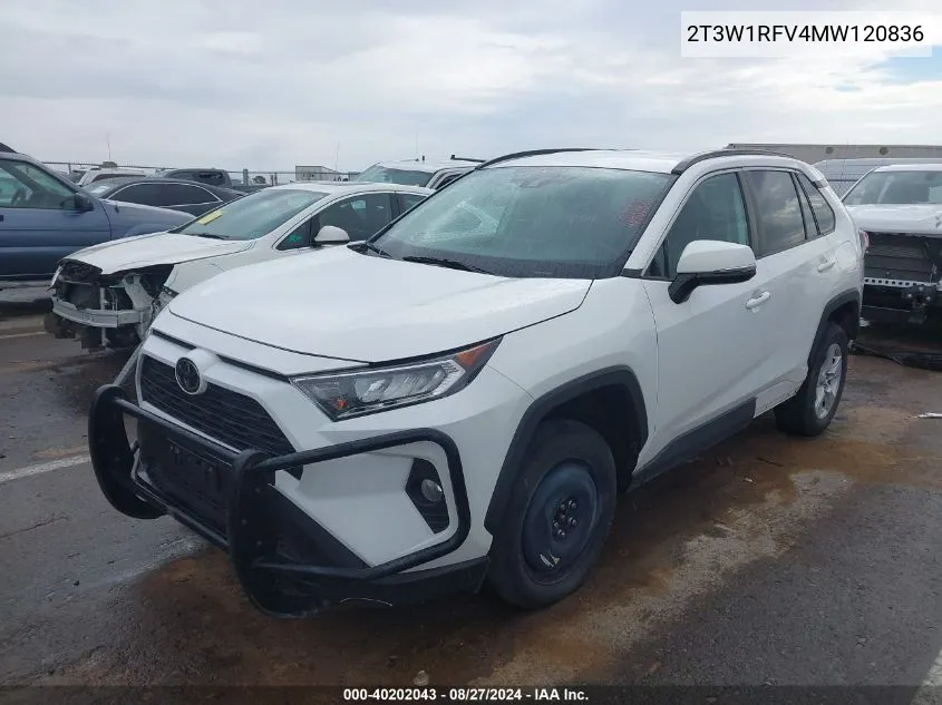 2T3W1RFV4MW120836 2021 Toyota Rav4 Xle