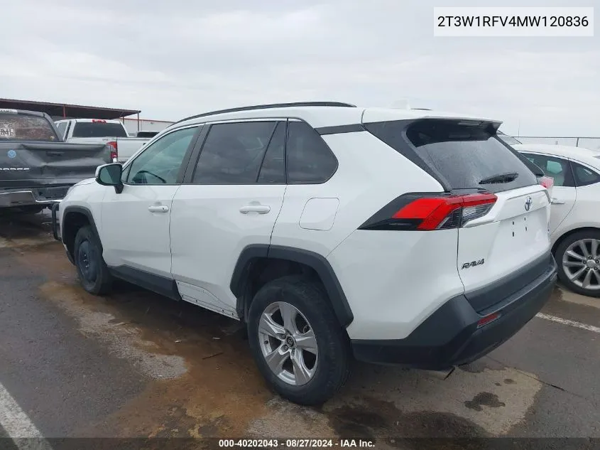 2021 Toyota Rav4 Xle VIN: 2T3W1RFV4MW120836 Lot: 40202043