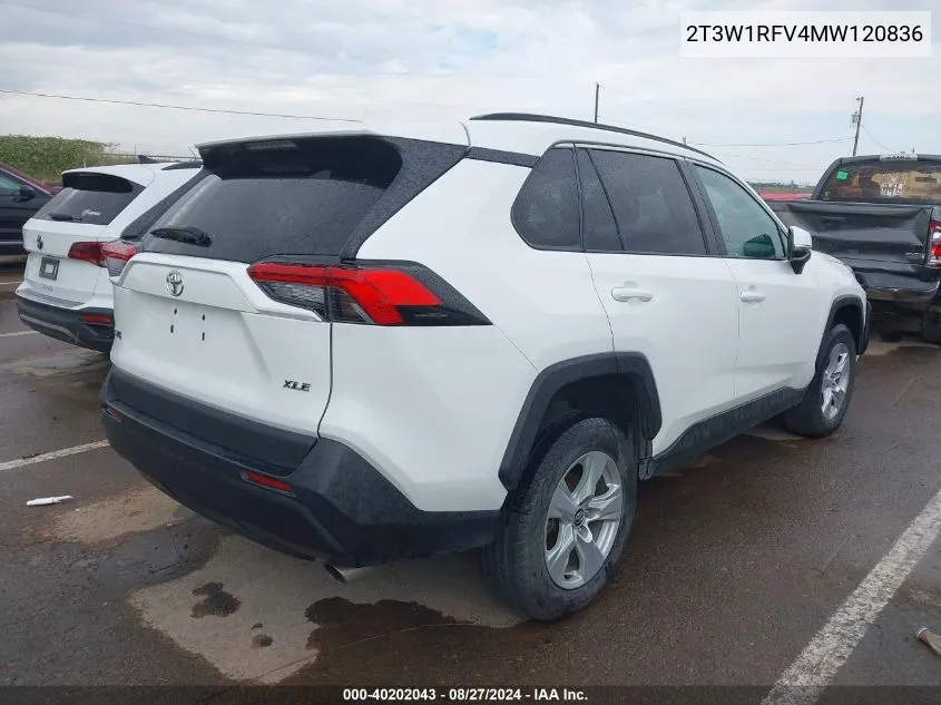 2021 Toyota Rav4 Xle VIN: 2T3W1RFV4MW120836 Lot: 40202043