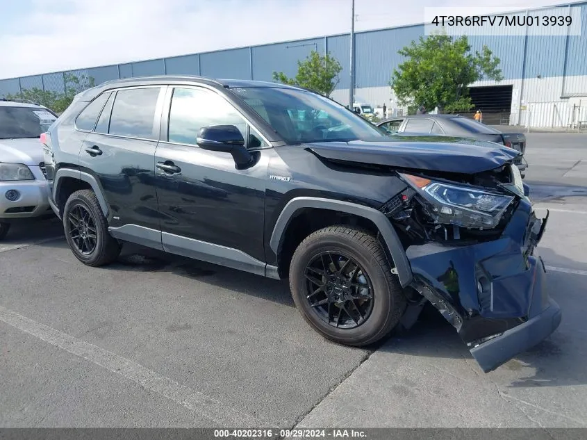 2021 Toyota Rav4 Hybrid Xle VIN: 4T3R6RFV7MU013939 Lot: 40202316