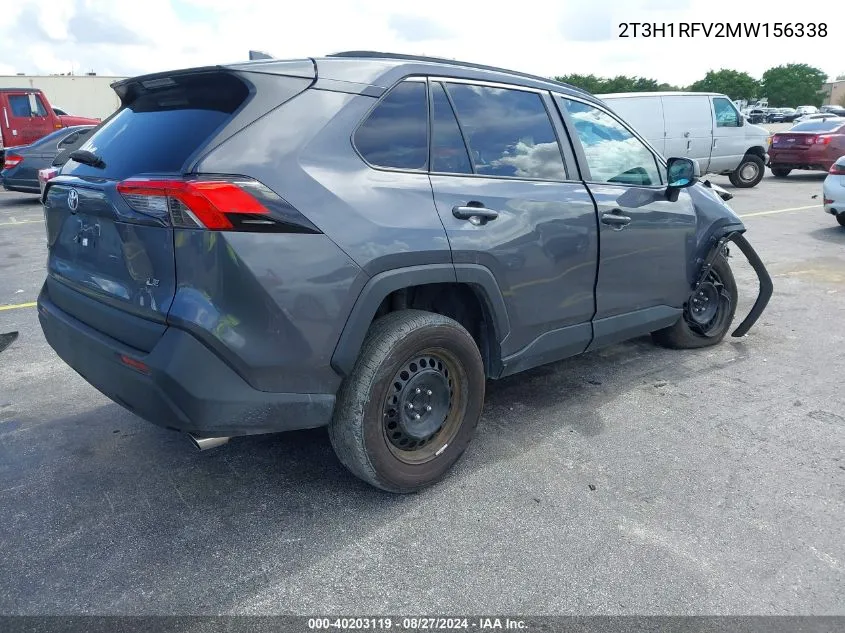 2021 Toyota Rav4 Le VIN: 2T3H1RFV2MW156338 Lot: 40203119