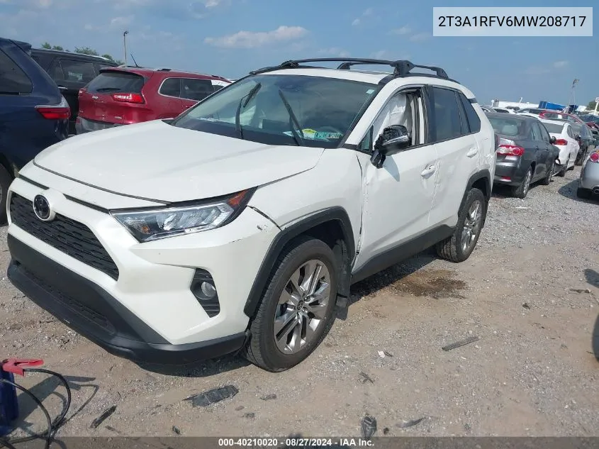 2021 Toyota Rav4 Xle Premium VIN: 2T3A1RFV6MW208717 Lot: 40210020