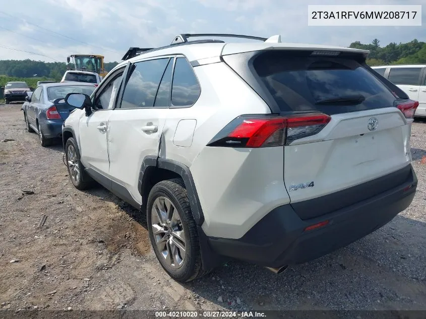 2021 Toyota Rav4 Xle Premium VIN: 2T3A1RFV6MW208717 Lot: 40210020