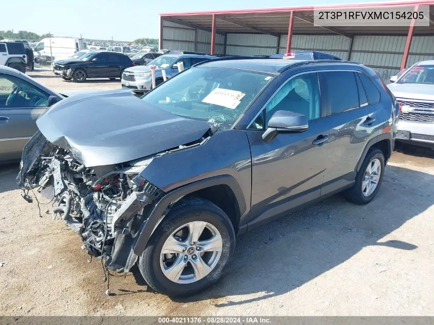 2021 Toyota Rav4 Xle VIN: 2T3P1RFVXMC154205 Lot: 40211376