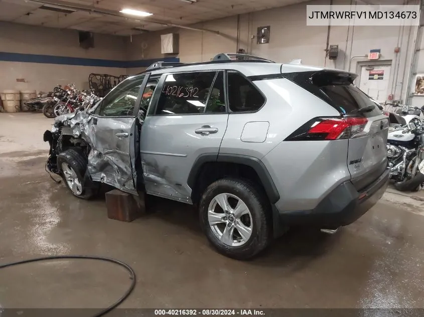 2021 Toyota Rav4 Hybrid Xle VIN: JTMRWRFV1MD134673 Lot: 40216392