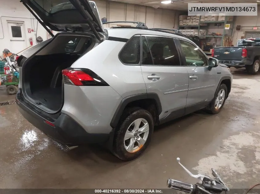 2021 Toyota Rav4 Hybrid Xle VIN: JTMRWRFV1MD134673 Lot: 40216392