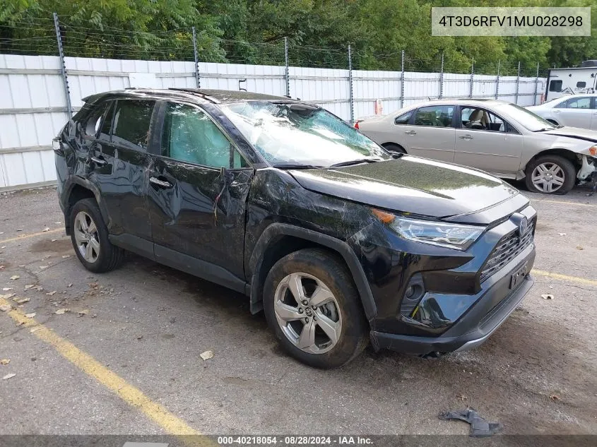 2021 Toyota Rav4 Hybrid Limited VIN: 4T3D6RFV1MU028298 Lot: 40218054