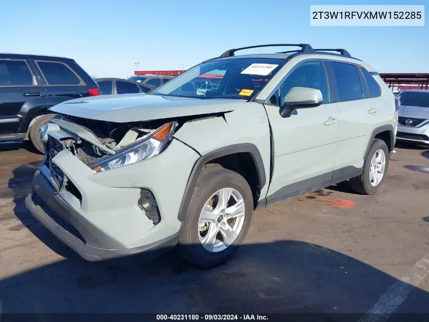 2021 Toyota Rav4 Xle VIN: 2T3W1RFVXMW152285 Lot: 40231180