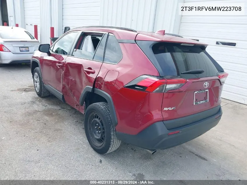 2021 Toyota Rav4 Le VIN: 2T3F1RFV6MW223708 Lot: 40231313