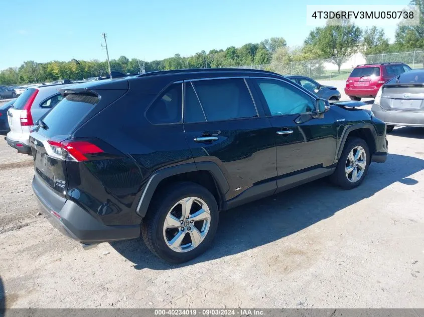 2021 Toyota Rav4 Hybrid Limited VIN: 4T3D6RFV3MU050738 Lot: 40234019