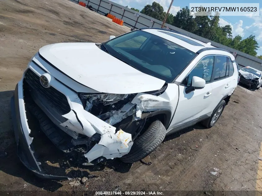 2021 Toyota Rav4 Xle VIN: 2T3W1RFV7MW160523 Lot: 40237646