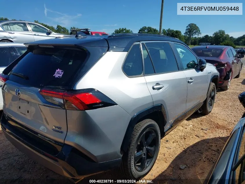 2021 Toyota Rav4 Hybrid Xse VIN: 4T3E6RFV0MU059448 Lot: 40238791