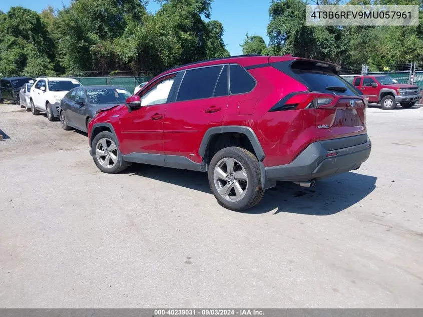 2021 Toyota Rav4 Hybrid Xle Premium VIN: 4T3B6RFV9MU057961 Lot: 40239031