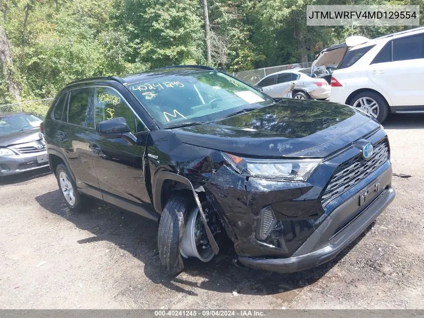 2021 Toyota Rav4 Hybrid Le VIN: JTMLWRFV4MD129554 Lot: 40241245