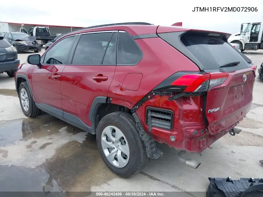 2021 Toyota Rav4 Le VIN: JTMH1RFV2MD072906 Lot: 40242406