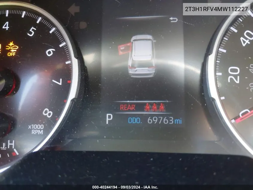 2T3H1RFV4MW112227 2021 Toyota Rav4 Le