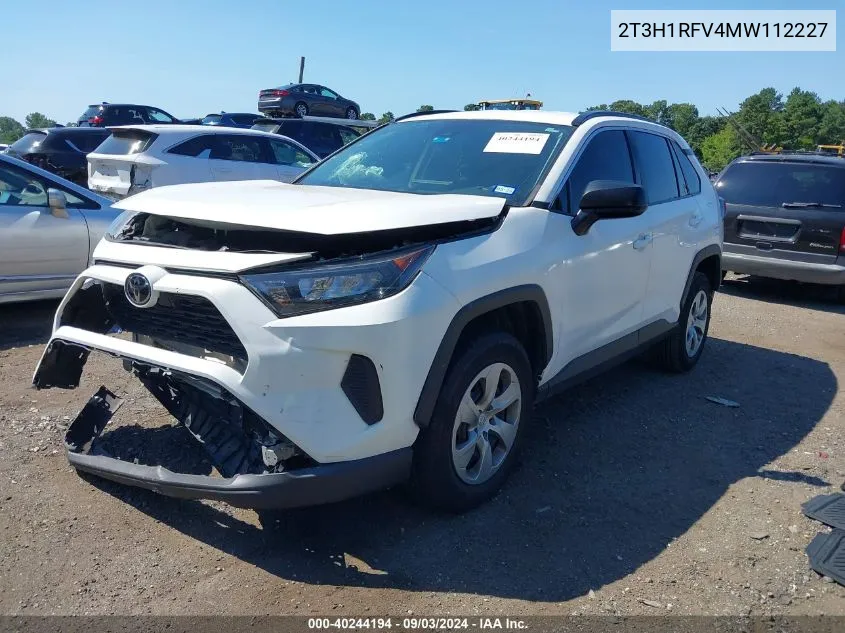 2021 Toyota Rav4 Le VIN: 2T3H1RFV4MW112227 Lot: 40244194