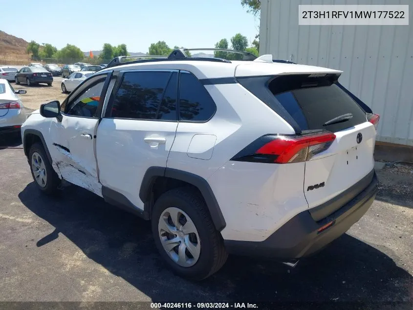 2021 Toyota Rav4 Le VIN: 2T3H1RFV1MW177522 Lot: 40246116