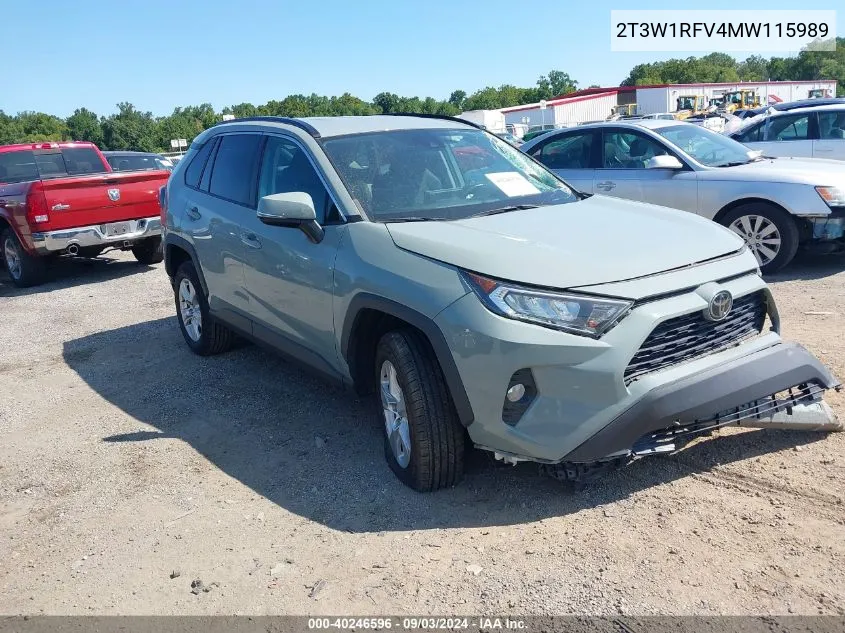 2T3W1RFV4MW115989 2021 Toyota Rav4 Xle