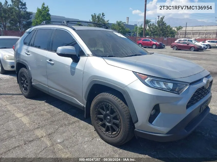 2021 Toyota Rav4 Xle Premium VIN: 2T3C1RFV7MC136954 Lot: 40247257