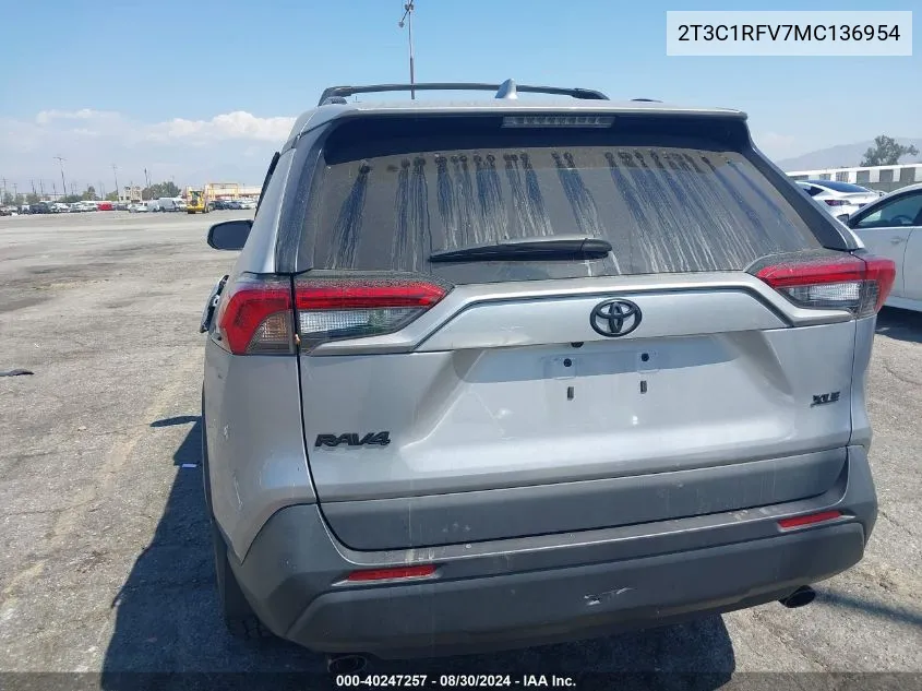 2021 Toyota Rav4 Xle Premium VIN: 2T3C1RFV7MC136954 Lot: 40247257