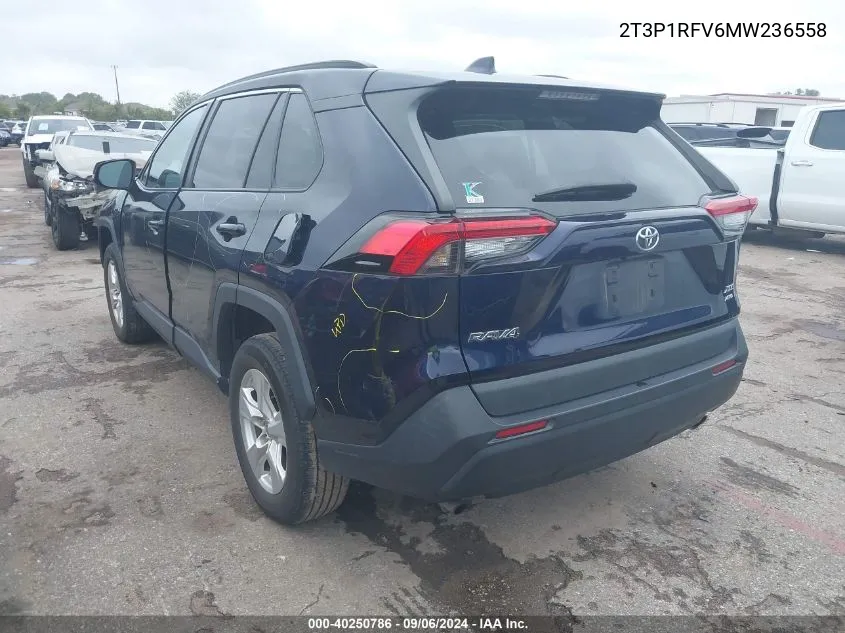 2021 Toyota Rav4 Xle VIN: 2T3P1RFV6MW236558 Lot: 40250786