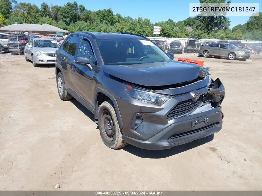 2T3G1RFV0MC181347 2021 Toyota Rav4 Le