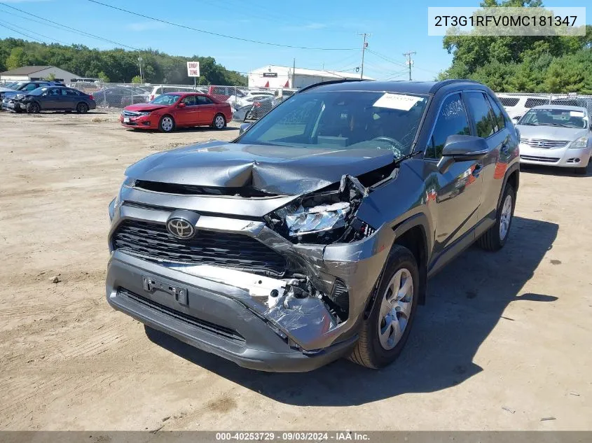 2T3G1RFV0MC181347 2021 Toyota Rav4 Le