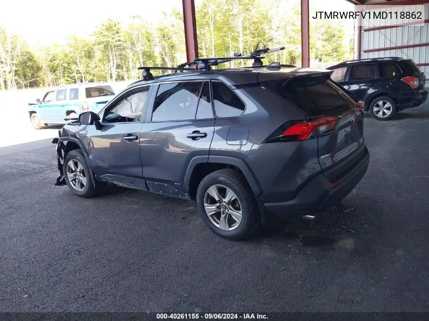 2021 Toyota Rav4 Hybrid Xle VIN: JTMRWRFV1MD118862 Lot: 40261155