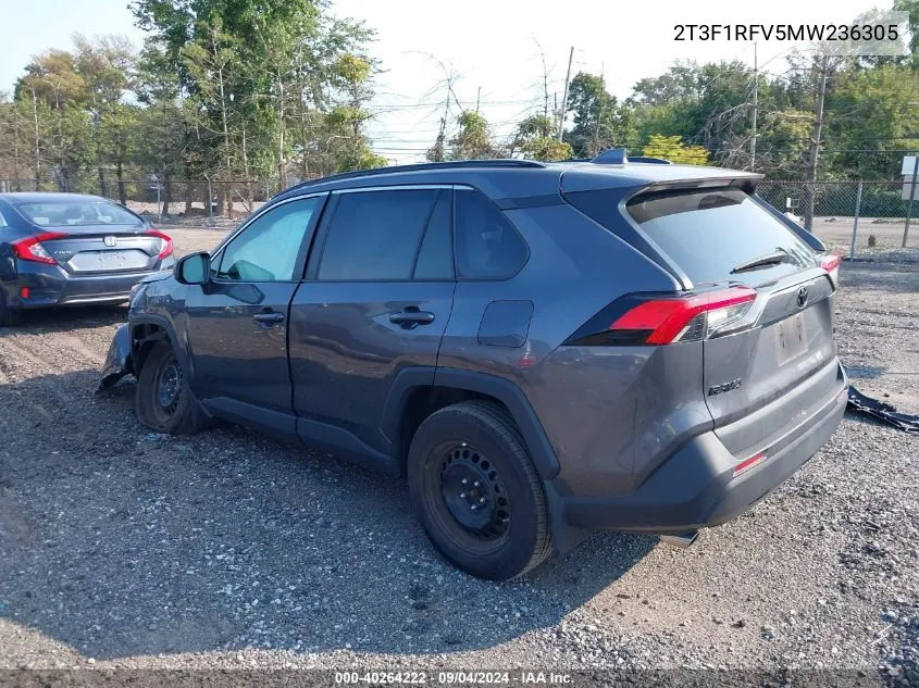 2T3F1RFV5MW236305 2021 Toyota Rav4 Le