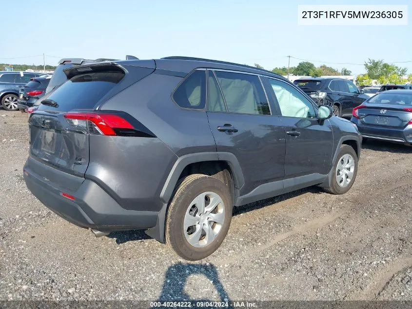 2021 Toyota Rav4 Le VIN: 2T3F1RFV5MW236305 Lot: 40264222